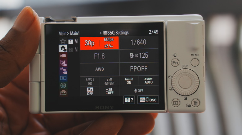 Sony ZV-1 II quick settings menu