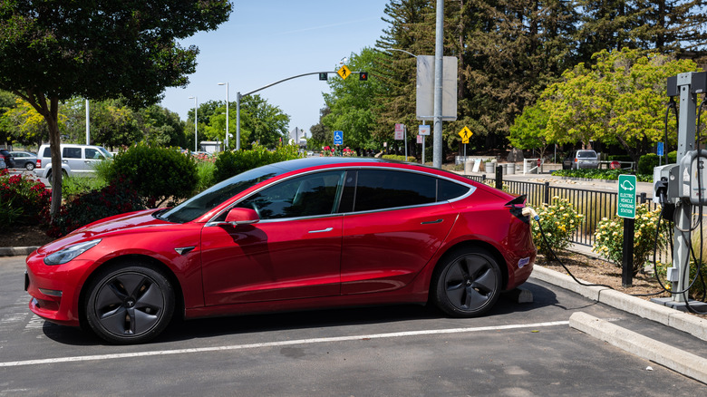 Tesla Model 3 charging in California