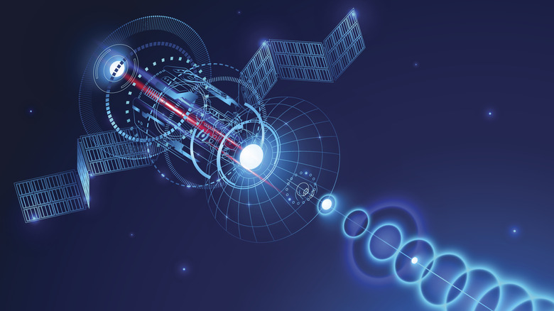 Satellite beaming airwaves