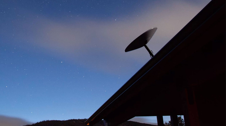 Starlink user terminal attached to roof