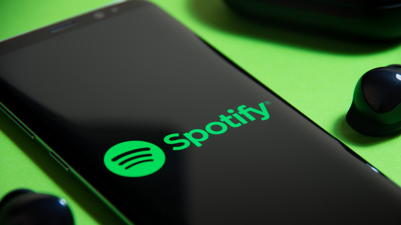 Spotify logo on smartphone screen