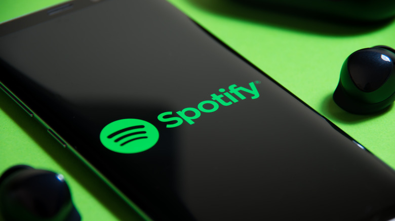 Spotify logo on smartphone screen