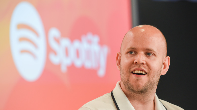 Daniel Ek smiling on stage
