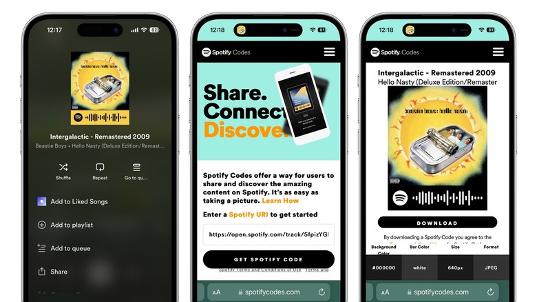 Spotify custom codes mobile