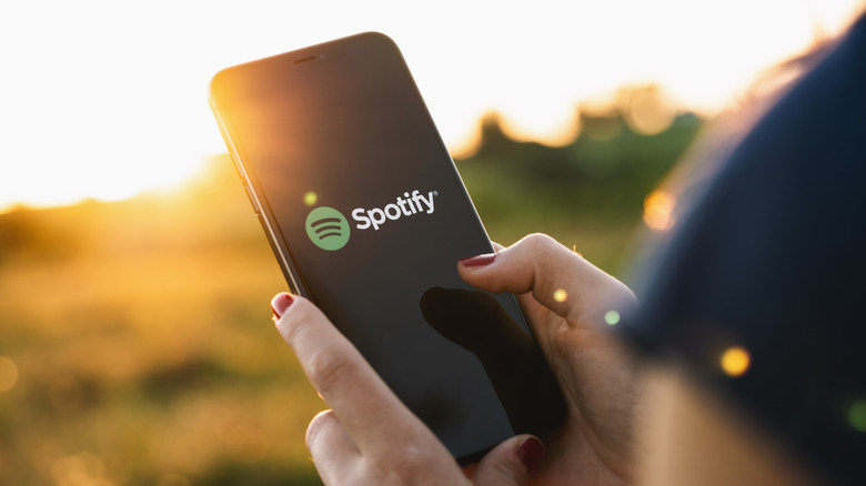 Person using Spotify.