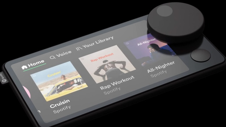Spotify Car Thing on black background