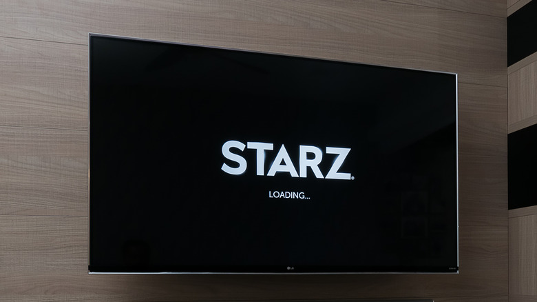 Starz logo TV living room