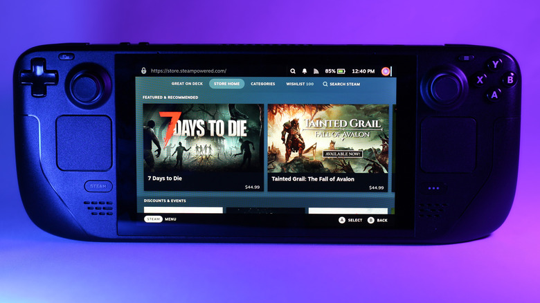 The Steam Store on the Steam Deck