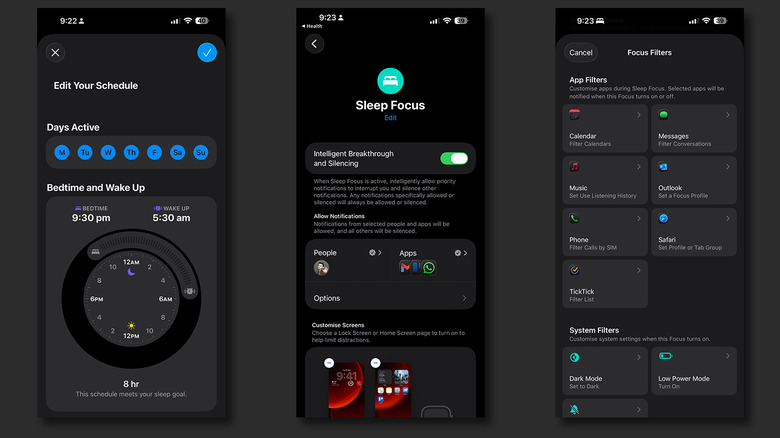 Sleep Schedule and focus mode on iOS