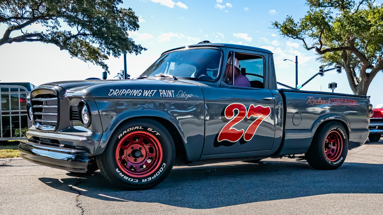Front 3/4 view of 1963 Studebaker Champ pickup truck