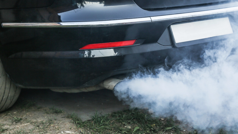 White smoke coming out of a car's exhaust