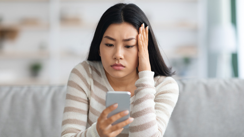 Depressed social media user