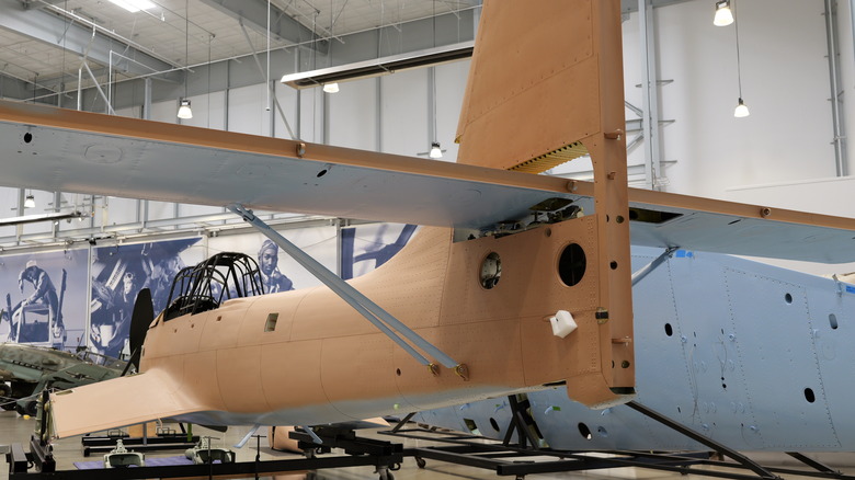 A Stuka dive bomber under restoration