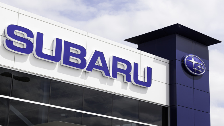 Close-up image of Subaru's showroom in the U.S.