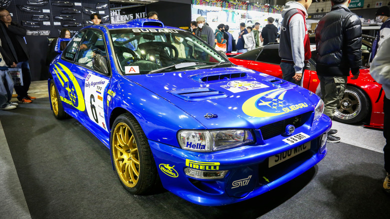 The Subaru Impreza WRX STI on display at an exhibition