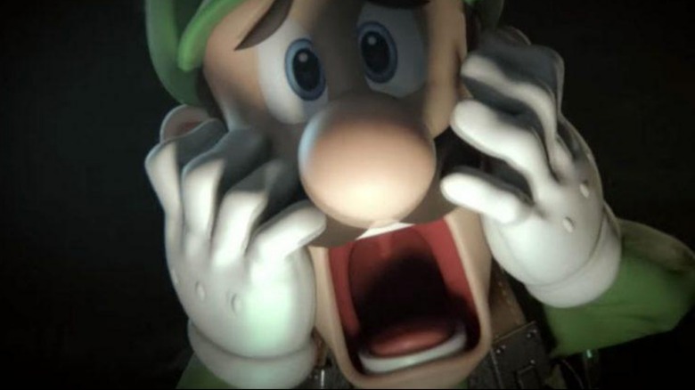 Luigi screaming in terror 