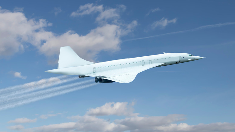 Concorde supersonic jet in flight