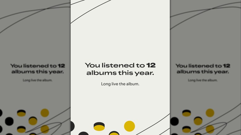 A graphic from Spotify Wrapped saying You listened to 12 albums this year.