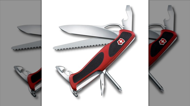 Red and black Ranger 78 M Grip with tools open