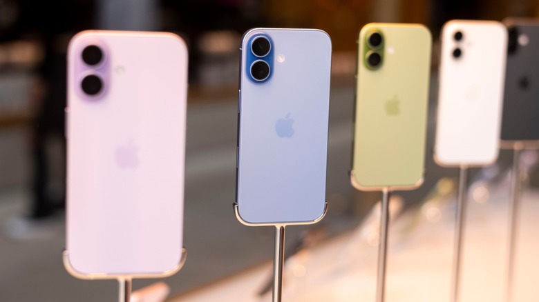iPhone 17 phones in different colors
