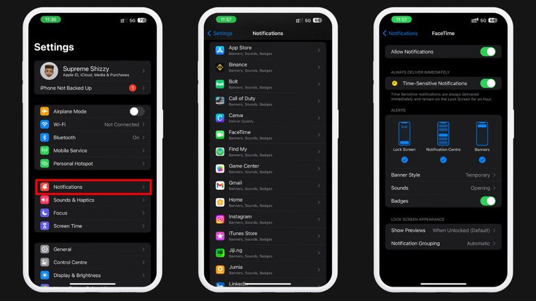 iPhone notifications