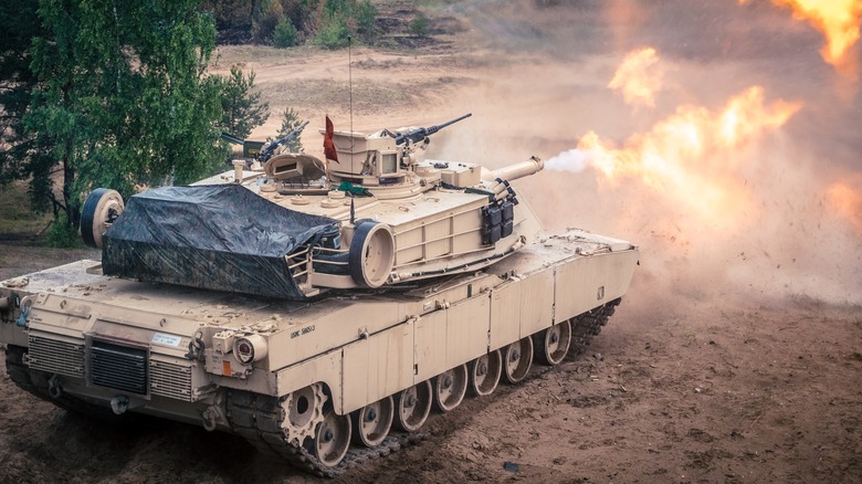 M1 Abrams tank firing
