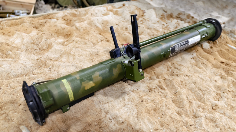 RPG launcher on display