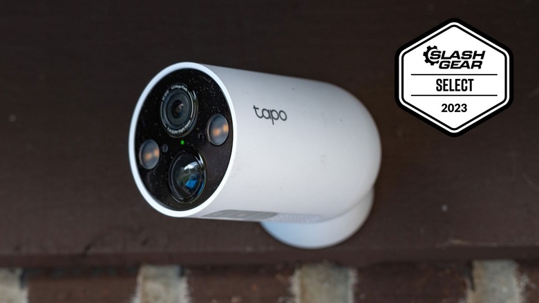 Tapo Smart Wire-Free Security Camera mounted to wall