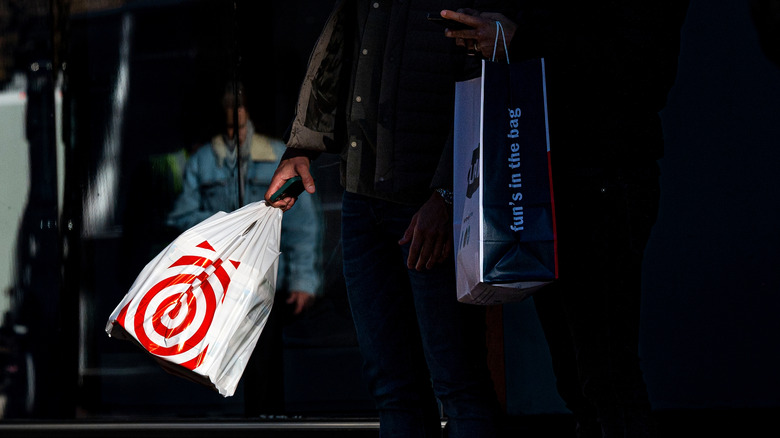 customer with target shopping bag