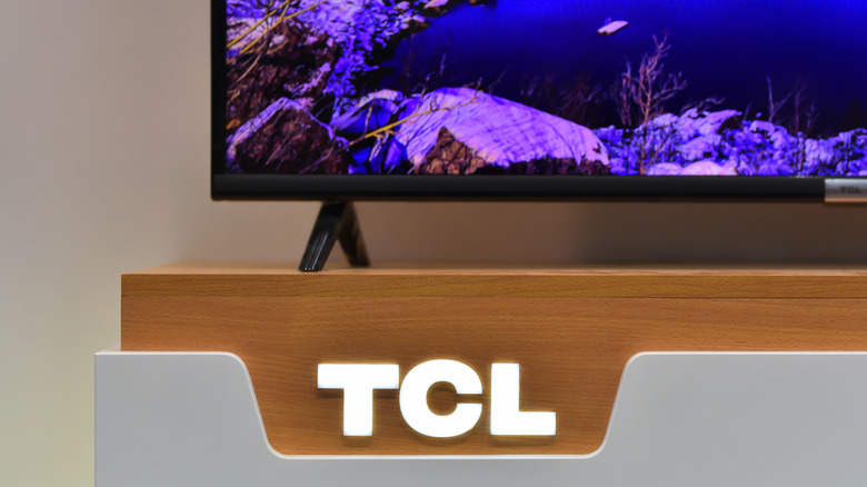 TCL logo under TV