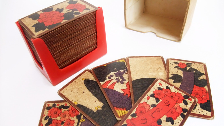 Japanese Hanafuda cards on a white background