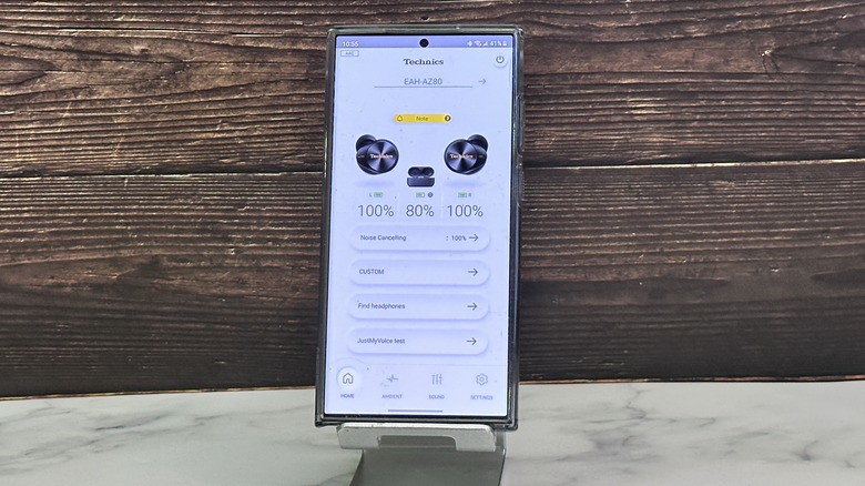 Phone using the Technics app