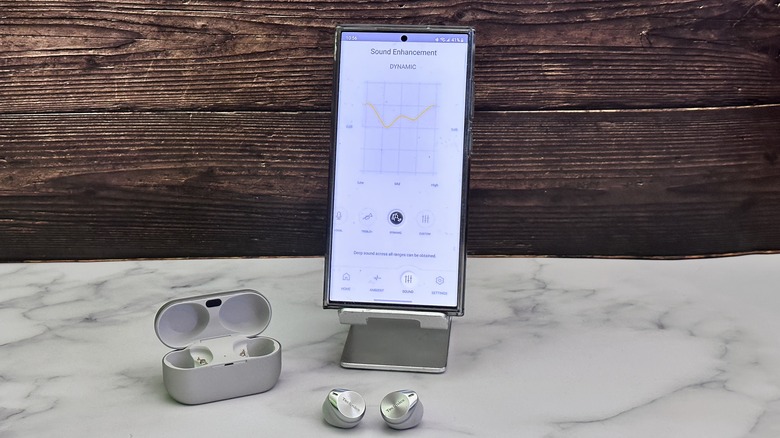 Technics EAH-AZ80 earbuds and phone