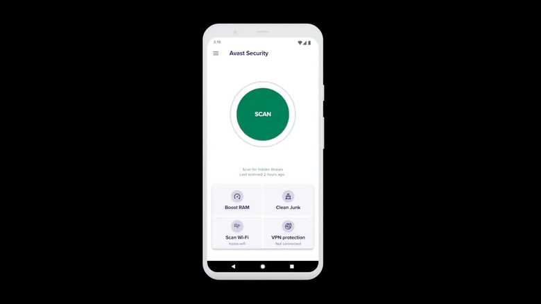 Screenshot of Avast mobile antivirus