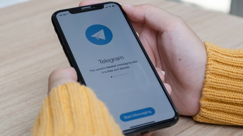 Telegram app in action on an iPhone.
