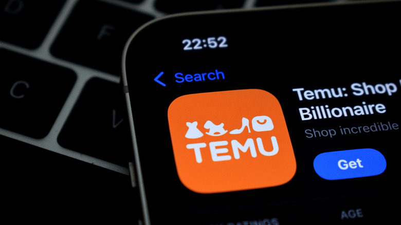 Temu app on a smartphone.
