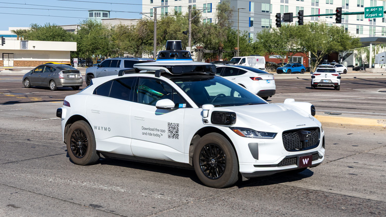A Waymo car on the road.