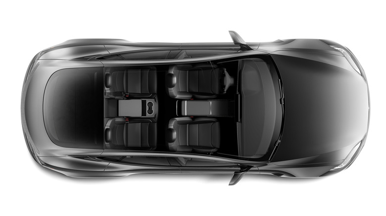 tesla model s roof aerial view