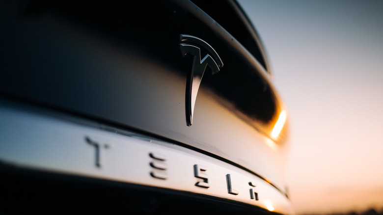 Tesla trunk logo