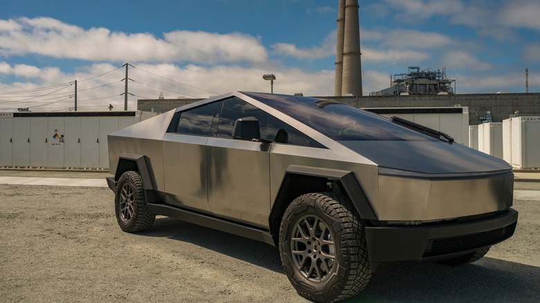 A pre-production Tesla Cybertruck.