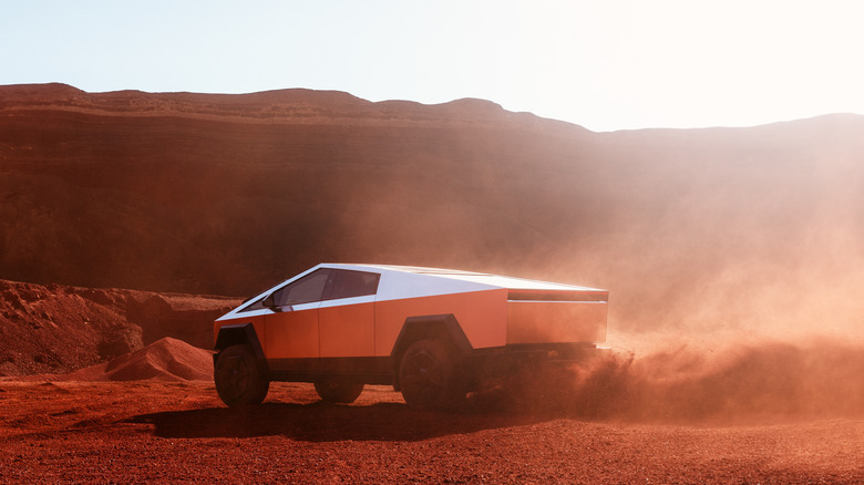 Tesla Cybertruck off-roading sand
