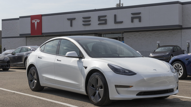 white tesla model x