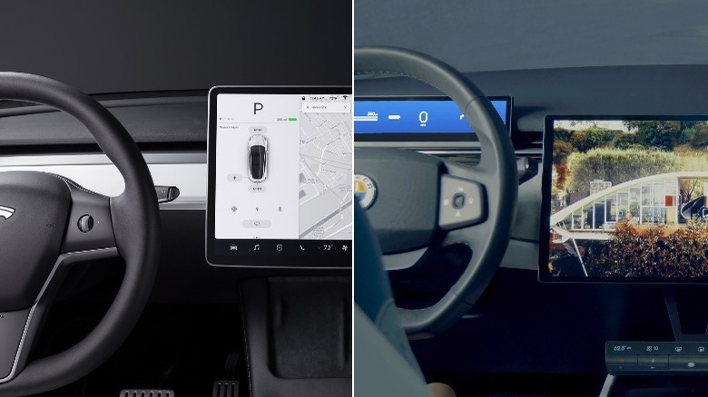 interiors tesla left fisker right