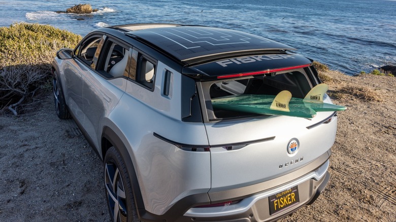 Fisker Ocean on beach