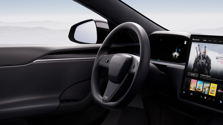 tesla steering wheel