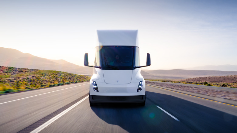 A Tesla Semi on the road