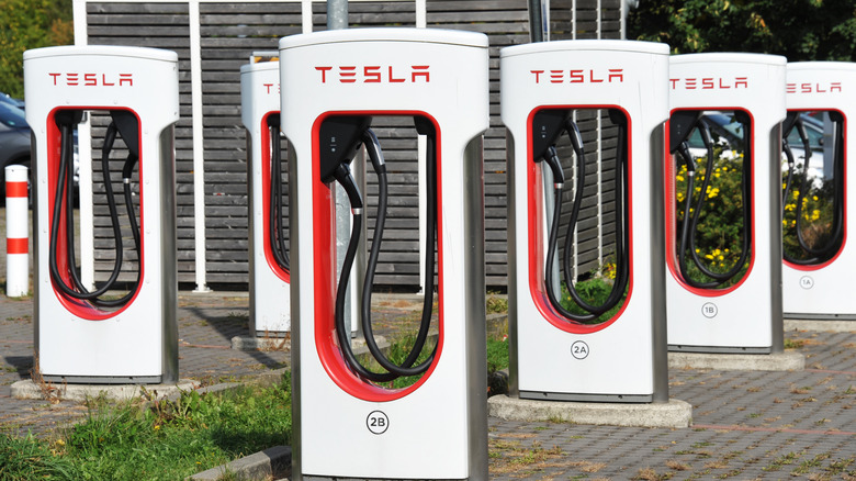 Tesla supercharging station