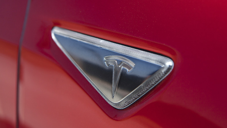 Tesla car badge