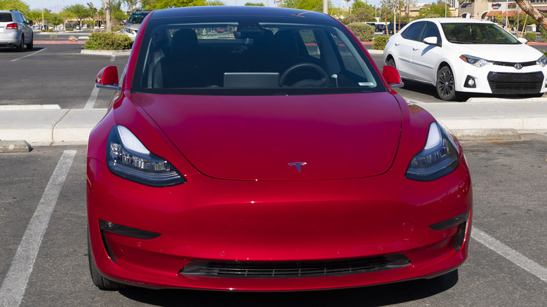 Tesla Model 3 red color