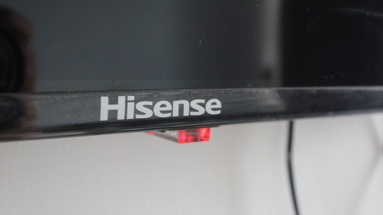 Hisense TV close-up on logo
